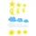 Glorex  Gmbh Moosgummi Sticker Sonne Mond Wolken selbstklebend 52 Bastelmaterial Stück