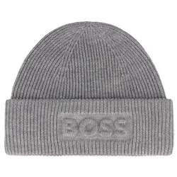 Boss Alogo Strickmütze silver