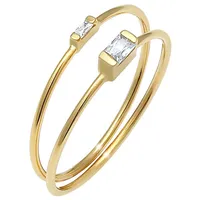 Elli Stapelringe Zirkonia Rechteck 2er Set 925 Silber 54 Damen