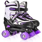 DUZSKJ Verstellbare Einstellbare Kinder Rollschuhe für Jungen Mädchen Kinder Anfänger, 4 Größen Rollschuhe für Kleinkind kleine/große Kinder