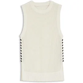 Boss ORANGE Stricktop Favignon Premium Damenmode mit Schnürdetails in Kontrastfarbe, Relaxed Fit beige XL (42)