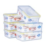 EASYLOCK 6PACK 1150ML Plastik Luftdicht Frischhaltedosen Set mit Deckel, Meal Prep Boxen,Gefrierdosen, Aufbewahrungsbox Küche, Mikrowellengeschirr, Rechteckig Frischhaltebox, Brotdose Lunchbox