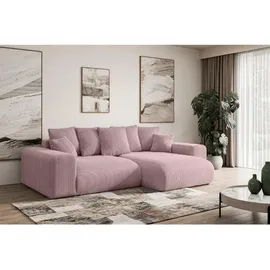 altdecor Ecksofa Cord 4-Sitzer Rosa