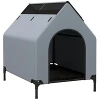 Costway 2 in 1 Hundehütte Hundeliege Outdoor, Grau x x cm)