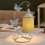 Dekorative Vogelkäfig Kerzenständer, Vintage Kerze Laternen mit Schmetterling Haken Halterung, Metall Teelichthalter hängende Laterne, Europäischer Kerzenhalter Deko Tischdeko Wohnzimmer Badezimmer