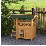 PawHut Katzen-Zubehör grün Edelstahl B/H/L: ca. 50x77x73 cm - grün, natur