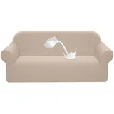 Granbest Stretch Wasserdicht Sofabezug 1 Stück Sofahusse Spandex Jacquard Elastische Couchbezug mit Anti-Rutsch-Schaumstoffe (3 Sitzer, Khaki)