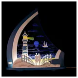 Weigla - Lichterspitze Maritim I LED Lichterbogen I Größe 52 x 53,5 x 9 cm I beleuchtete Dekoration innen I aus Holz