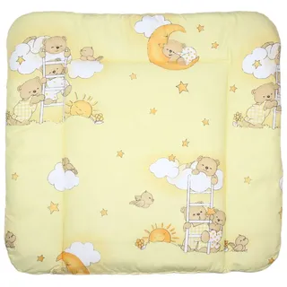 Primawela Wickelauflage Baby Wickeltischauflage Auflage für Wickeltisch - Bärchen auf Leitern gelb 70 cm