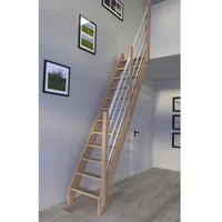 StarWood Raumspartreppe 60 cm Buchenholz/Edelstahl