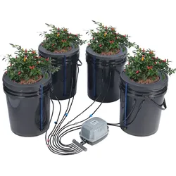 VEVOR Hydroponisches Anzuchtsystem DWC Anbausystem Tiefwasserkultur 20L 4xEimer