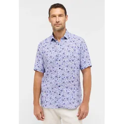 Kurzarmhemd ETERNA "MODERN FIT", Herren, Gr. 39, Normalgrößen, blau, 100% Leinen, tailliert, Kurzarm, Hemden, EASY IRON (bügelleicht)
