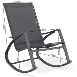 Mobili Rebecca Schaukelliege, Dunkelgrau, Metall, 1-Sitzer, 104x94x60 cm, Gartenmöbel, Gartenstühle, Liegestühle