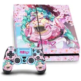 Head Case Designs Offizielle Hatsune Miku Sakura Grafiken Matte Vinyl Haut Gaming Aufkleber Abziehbild Abdeckung kompatibel mit Sony Playstation 4 PS4 Console and DualShock 4 Controller Bundle