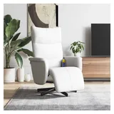 vidaXL Massagesessel mit Fußteil Kunstleder 84 x 106,5 x 84 cm Weiß verstellbare Rückenlehne, drehbar