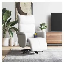 vidaXL Massagesessel mit Fußteil Kunstleder 84 x 106,5 x 84 cm Weiß verstellbare Rückenlehne, drehbar