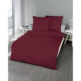 KAEPPEL Seersucker Uni Rot 135 x 200 cm + 80 x 80 cm