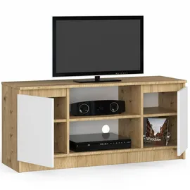 Akord TV-Lowboard 120 x 55 x 40 cm Eiche Artisan/Weiß Holzwerkstoff