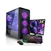 SYSTEMTREFF Basic Gaming Komplett PC Set AMD Ryzen 7 5700G 8x4.6GHz | AMD Radeon RX Vega 8 4K HDMI DX12 | 512GB M.2 NVMe | 16GB DDR4 RAM | WLAN Desktop Paket Computer für Gamer, Gaming
