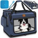 TRESKO Hundebox faltbar 83 x 58 x 58 cm Blau