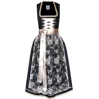 Alpenmärchen Dirndl Langes Dirndl Larissa in schwarz und creme - ALM662L 40