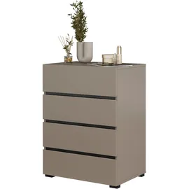 INOSIGN Kommode INOSIGN "Cross,Breite 60 cm, moderne grifflose Sideboard,4 Schubkästen", braun, B:60cm H:78,5cm T:40cm, Sideboards, Kommode, Schubladenschrank mit viel Stauraum, Flur Highboard