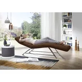W.Schillig Relaxliege daily dreams Leder/Polyester 75 x 91 x 170 cm braun mit Kissen