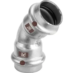 Viega Temponox Bogen 809881 35 mm, 45Grad, Stahl, nicht rostend, SC-Contur