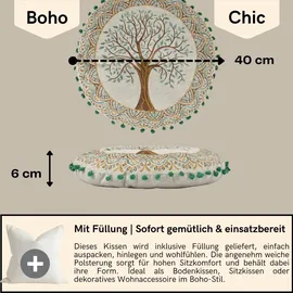 Marrakesch Orient & Mediterran Interior Guansha Rundes Stuhlkissen 40 x 6 cm Braun