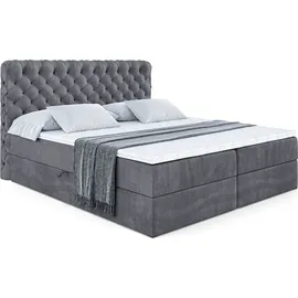 altdecor BOXBETT mit Matratze H3 und Lattenrost, - BOXI8 - 160x200 cm Dunkelgrau