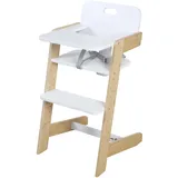 roba Babyhochstuhl Nature Up - Mitwachsend - 3-Punkt-Gurt - Natur - Weiß