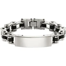 Edelstahlarmband BRUNO BANANI "Schmuck Geschenk Armband Fahrradkette bicolor, B4088B/20/00/21", schwarz (edelstahlfarben, schwarz), Armbänder, Damen, Edelstahl
