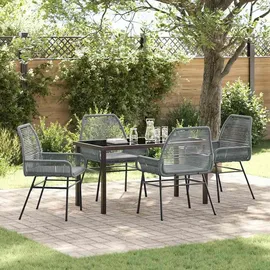 vidaXL Garten Essgruppe 5-tlg. Grau