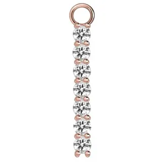 PIERCINGLINE Chirurgenstahl Anhänger für Clicker KRISTALLBALKEN