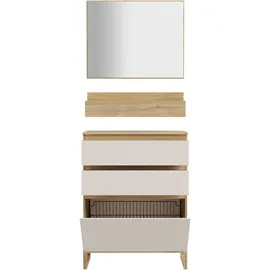 Forte Garderoben-Set 3 Stk. 75,4 x 34,1 x 200 beige