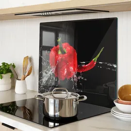 Tulup Spritzschutz Herdabdeckplatte 60 cm x 52 cm rot