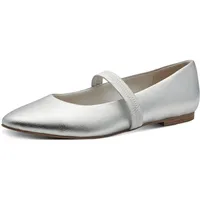 Marco Tozzi Damen Ballerinas mit Riemen Spitz, Silber (Silver),