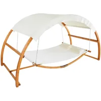 Tectake tectake® Hängematte Locarno für 2 Personen 328x160x171,5cm Teak