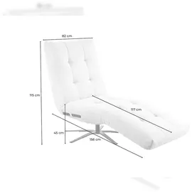 KAWOLA Relaxliege LETICIA motorisch mit Akku Stoff weiß