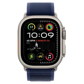Apple Watch Ultra 2 GPS + Cellular 49 mm Titangehäuse natur, Trail Loop Armband blau M/L