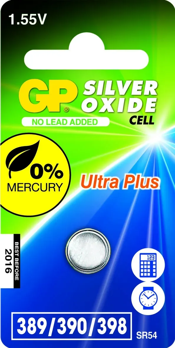 GP Battery Silver Oxide Cell 389, Einwegbatterie, SR54, Siler-Oxid (S), 1,55 V,