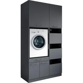 laundreezy Mehrzweckschrank-Set 118 x 238 x 68 cm Grau