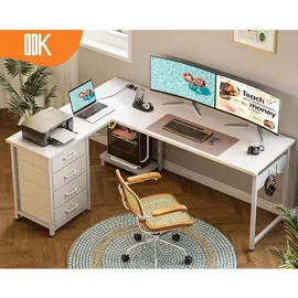 luxuskollektion Eckschreibtisch L-Form Weiß
