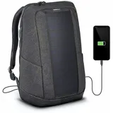 SUNNYBAG Iconic Solar Backpack 7 Watt Solar-Panel | USB-Anschluss | Wireless-Charging | 17-Zoll Laptopfach | 20 Liter | Wasserabweisendes Recycling-Textil |Graphite