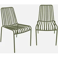Sweeek 2er-Set stapelbare Gartenstühle aus Stahl, - Sweeek