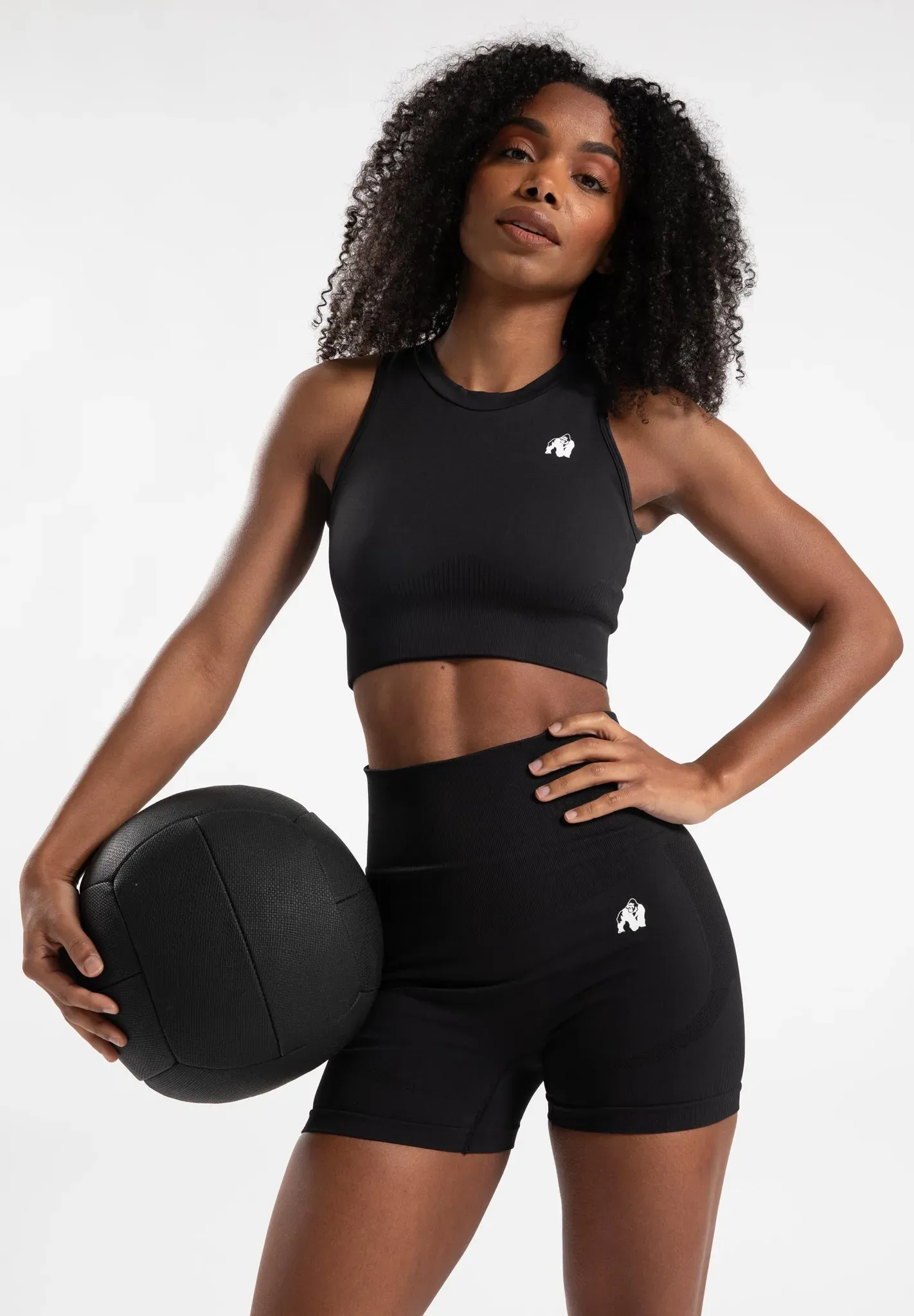 Olivia Nahtloses Crop-Top - Schwarz S/M