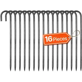 Vevor 16er Pack J-Typ Bodenanker Erdanker Erdnägel Heringe Zeltheringe 406,4mm