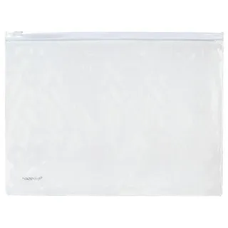 FolderSys Kleinkrambeutel 40413-10, B5, transparent/weiß, mit Gleitverschluss