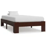 vidaXL Massivholzbett 90 x 200 cm Dunkelbraun