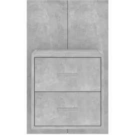 vidaXL Wand-Nachttische 2 Stk. Betongrau